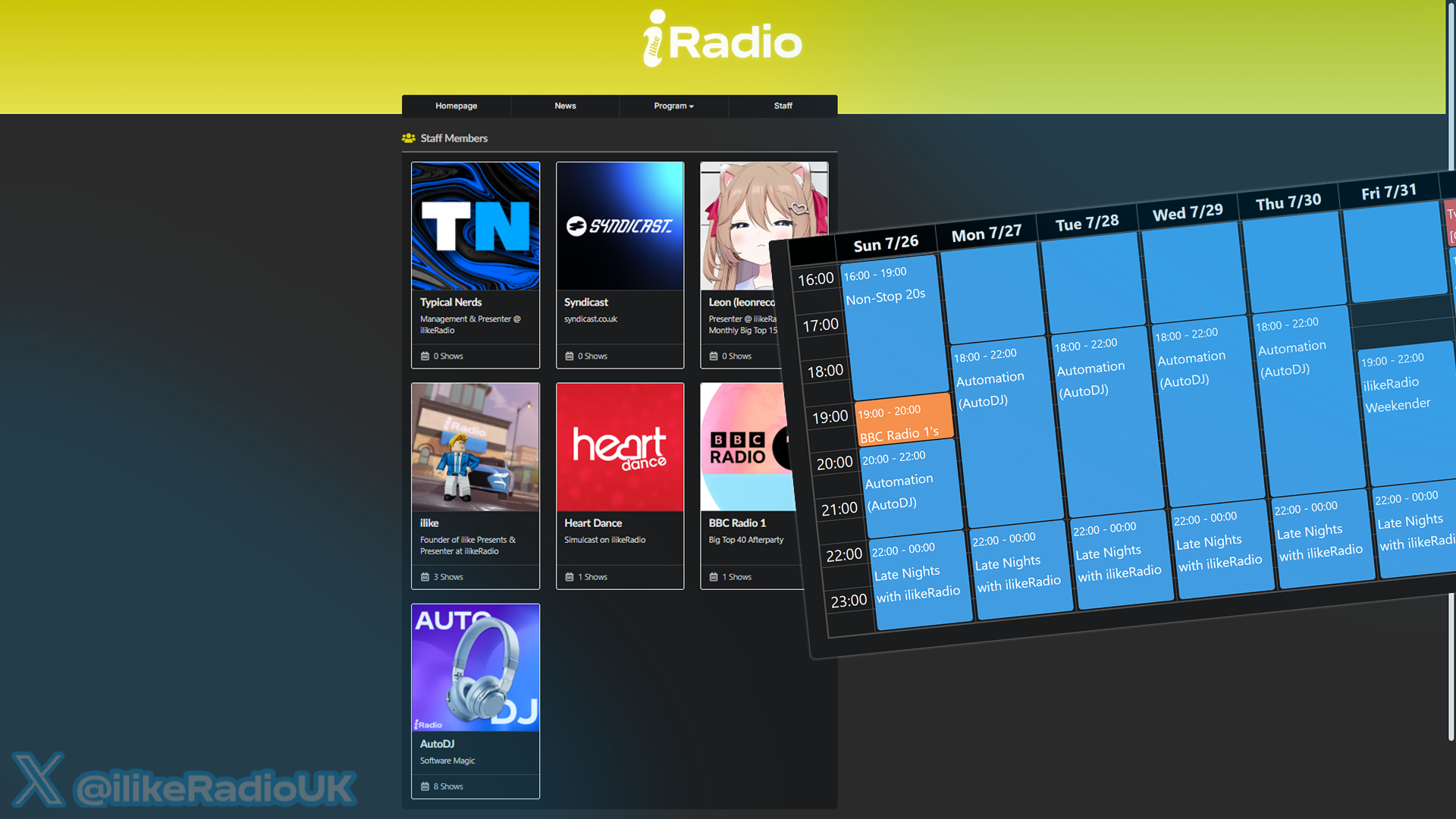 Say goodbye to the EE Official Big Top 40. As of approximately 16:41 UTC on Tuesday the 21st of July 2026, the show, along with its presenter(s), has been permanently removed from the official ilikeRadio website powered by Caster.FM.